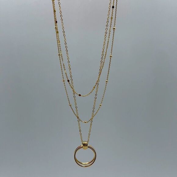 NWT Capwell + Co Gold Circle Layered Necklace - Picture 5 of 8